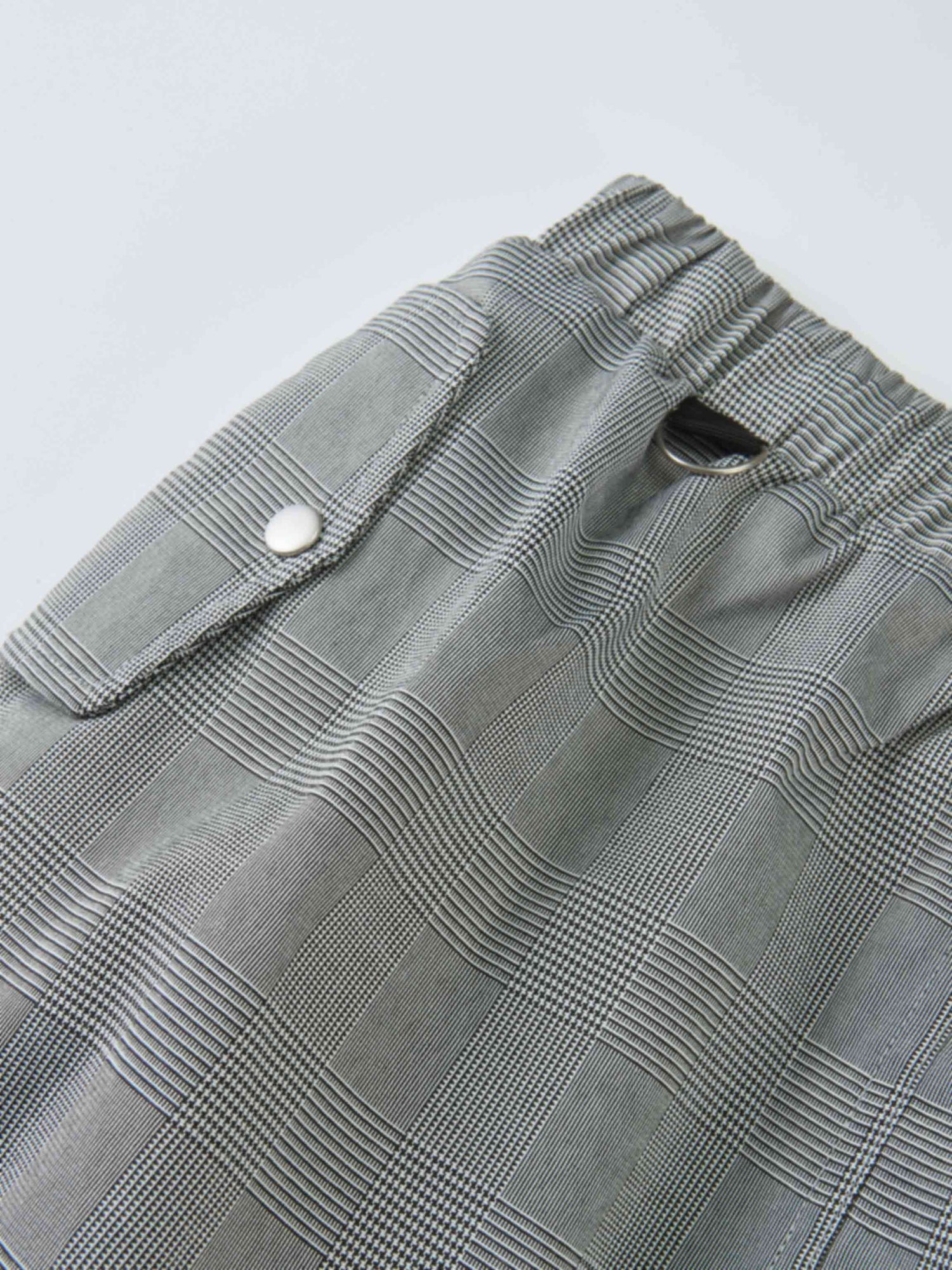 Maxi Cargo Skirt - Black/White Plaid