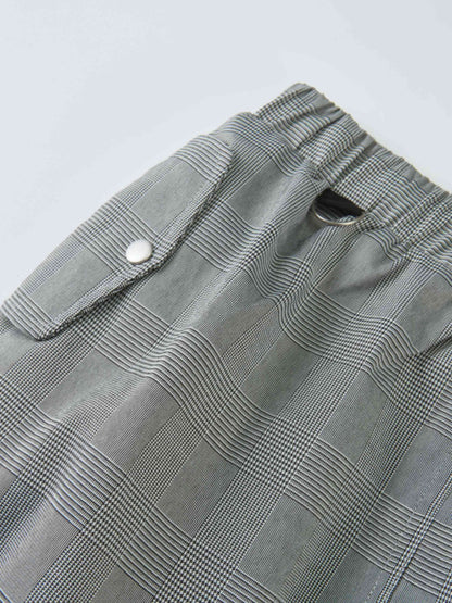 Maxi Cargo Skirt - Black/White Plaid