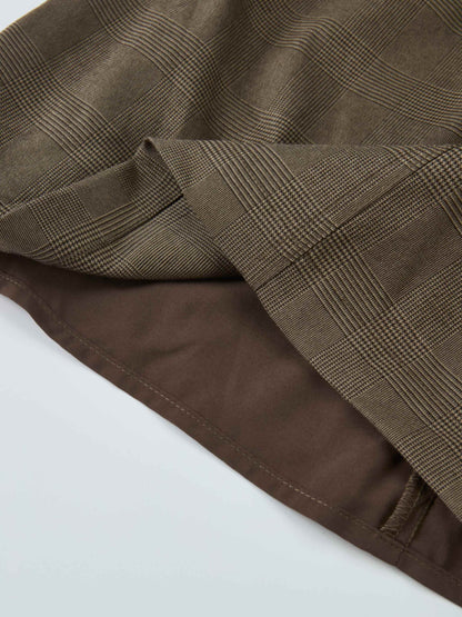 Maxi Cargo Skirt - Brown Plaid