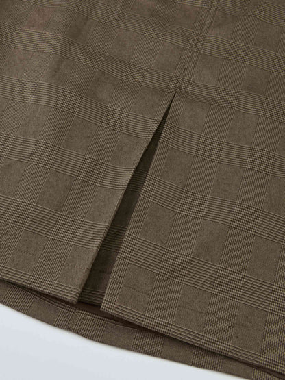Maxi Cargo Skirt - Brown Plaid