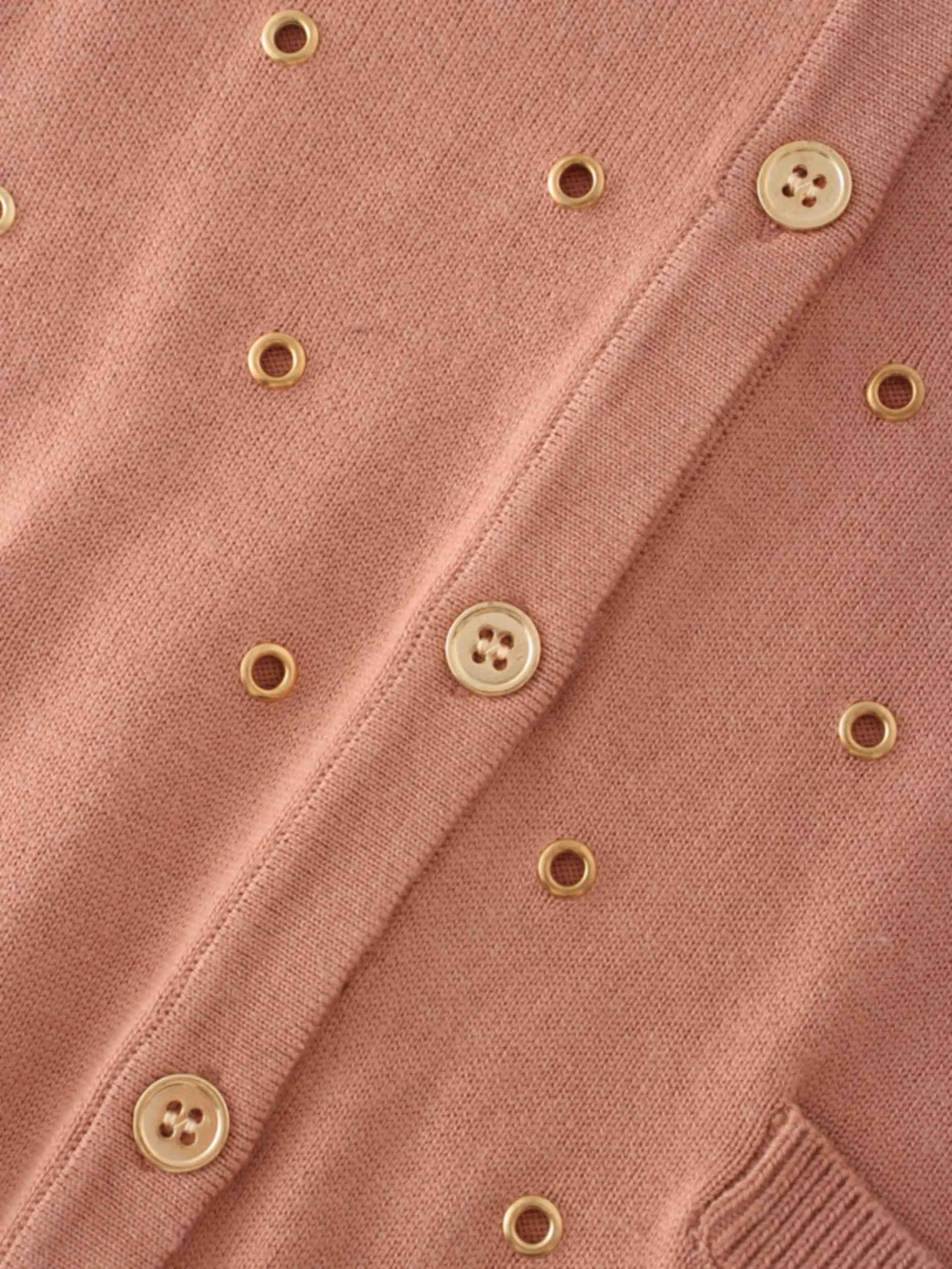 Grommet Cardigan-Peach