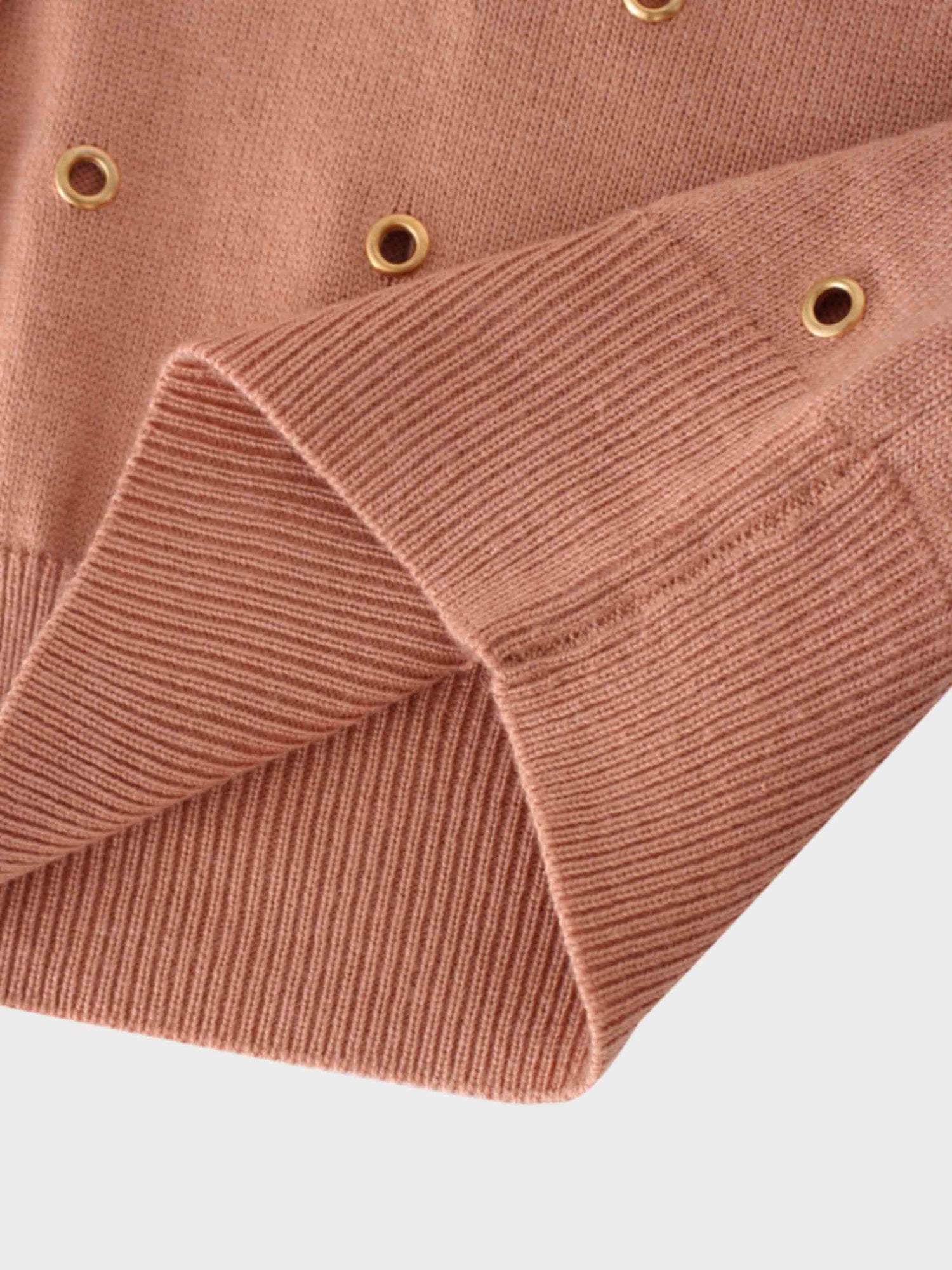 Grommet Cardigan-Peach