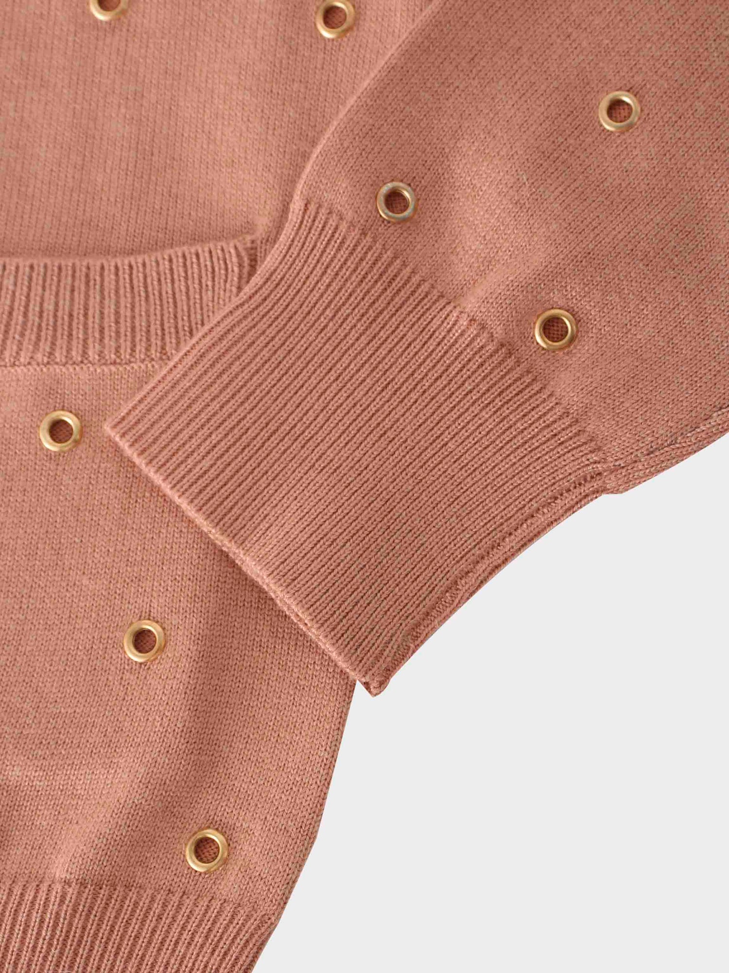 Grommet Cardigan-Peach