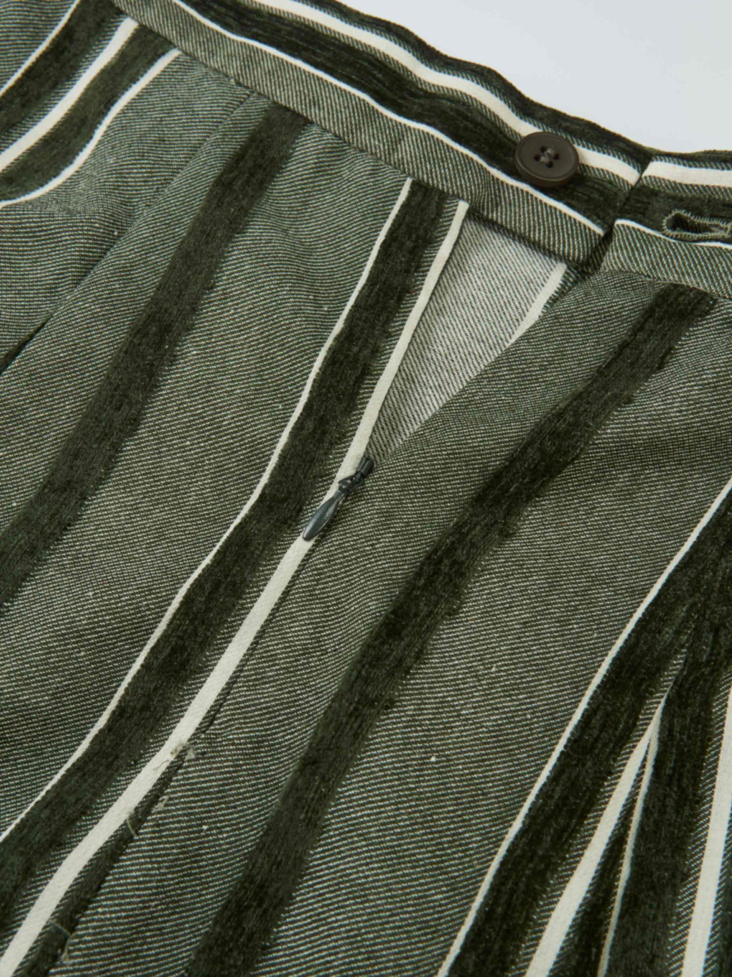 Mixed Stripe Trumpet Skirt - Green