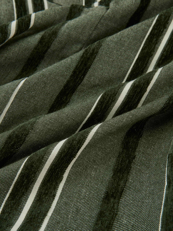 Mixed Stripe Trumpet Skirt - Green
