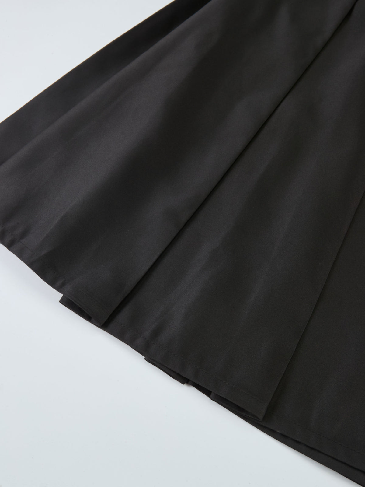 Lux Satin Pleated Skirt 35" - Black