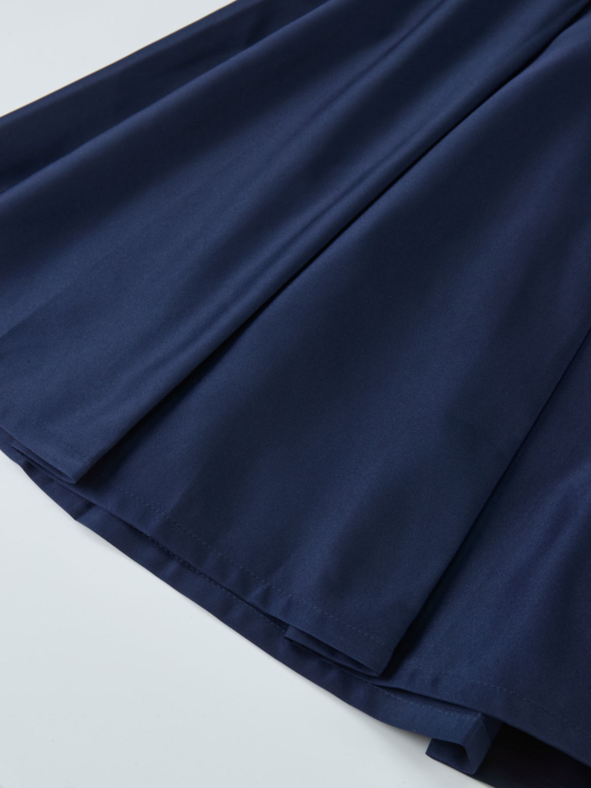 Lux Satin Pleated Skirt 35"- Navy