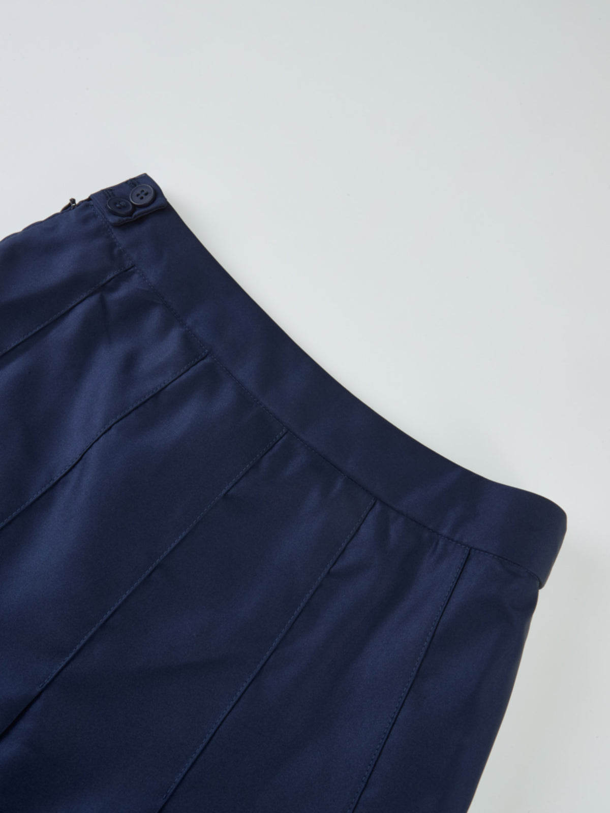 Lux Satin Pleated Skirt 35"- Navy