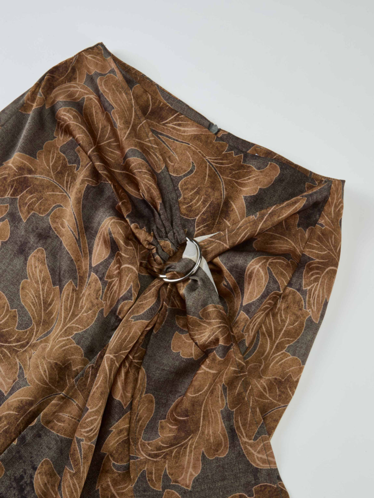 Front Buckle Skirt - Gold Floral