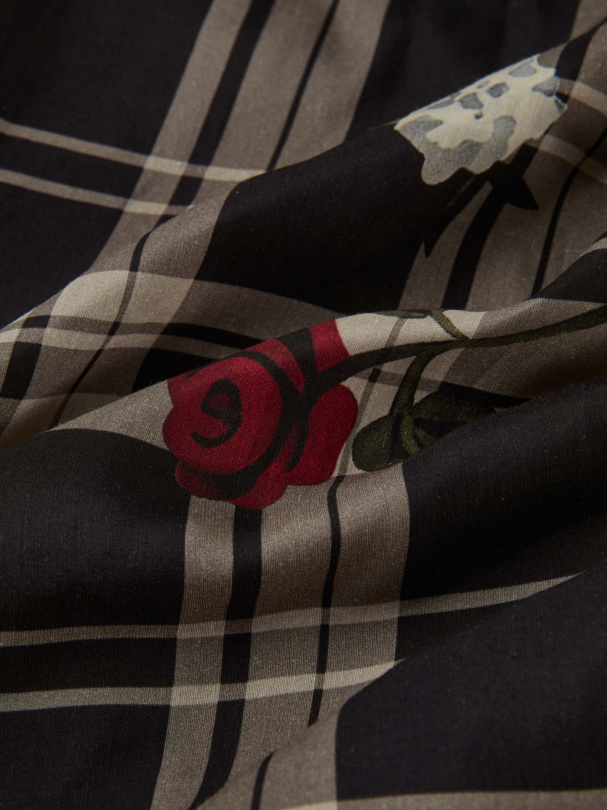 Handkerchief Hem Wrap Dress - Plaid/Floral