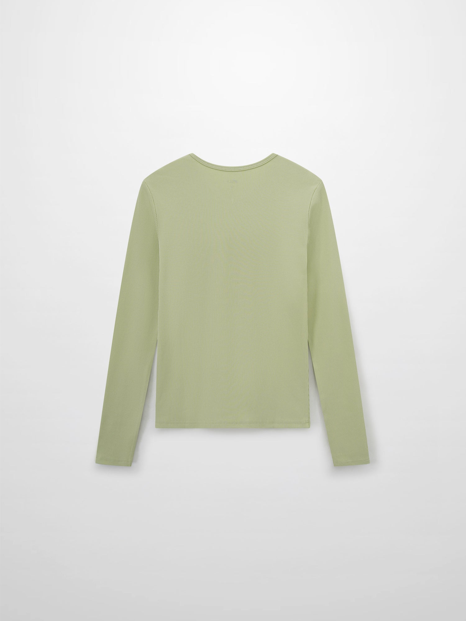 Soft Ribbed High V Tee-Muted Lime