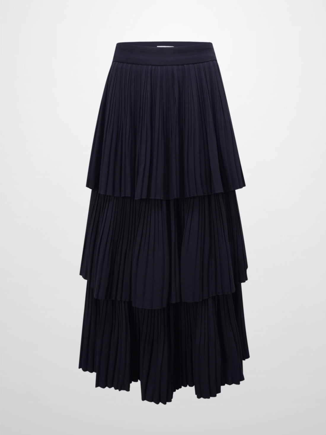 Pleated Layer Skirt 37&quot;-Navy