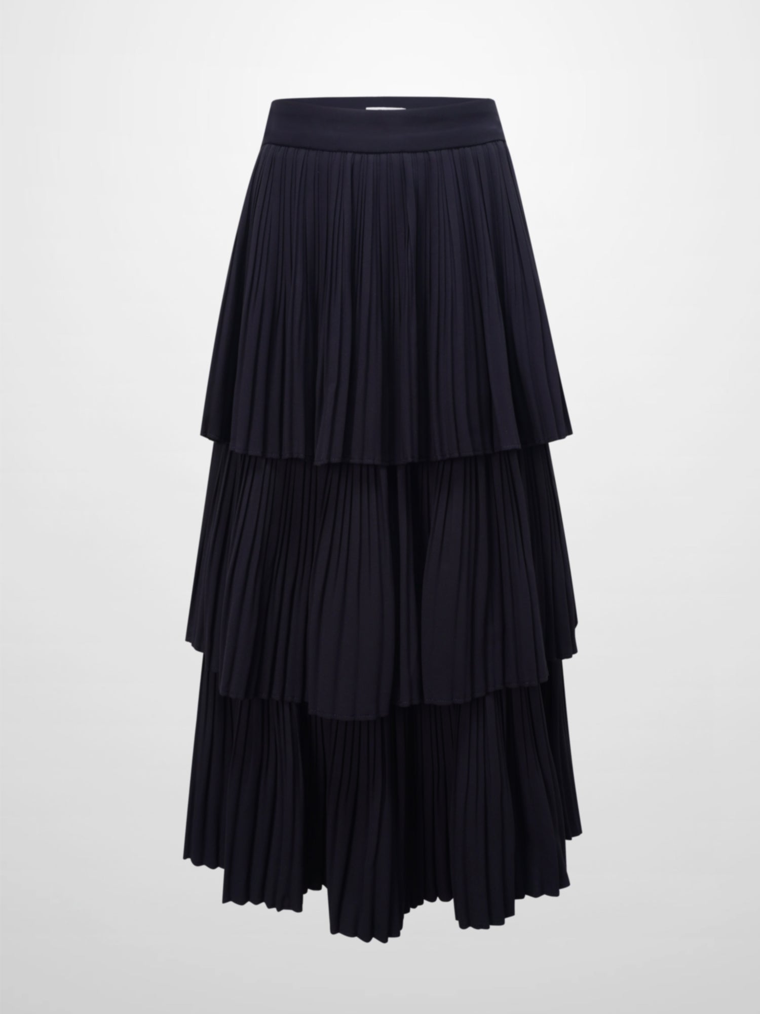 Pleated Layer Skirt 37&quot;-Navy
