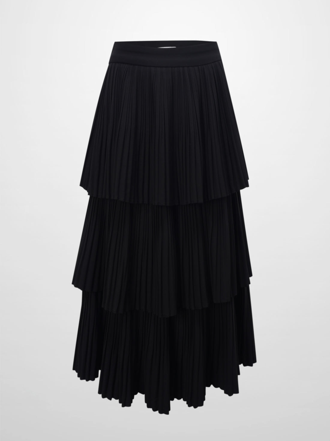 Pleated Layer Skirt 37&quot;-Black