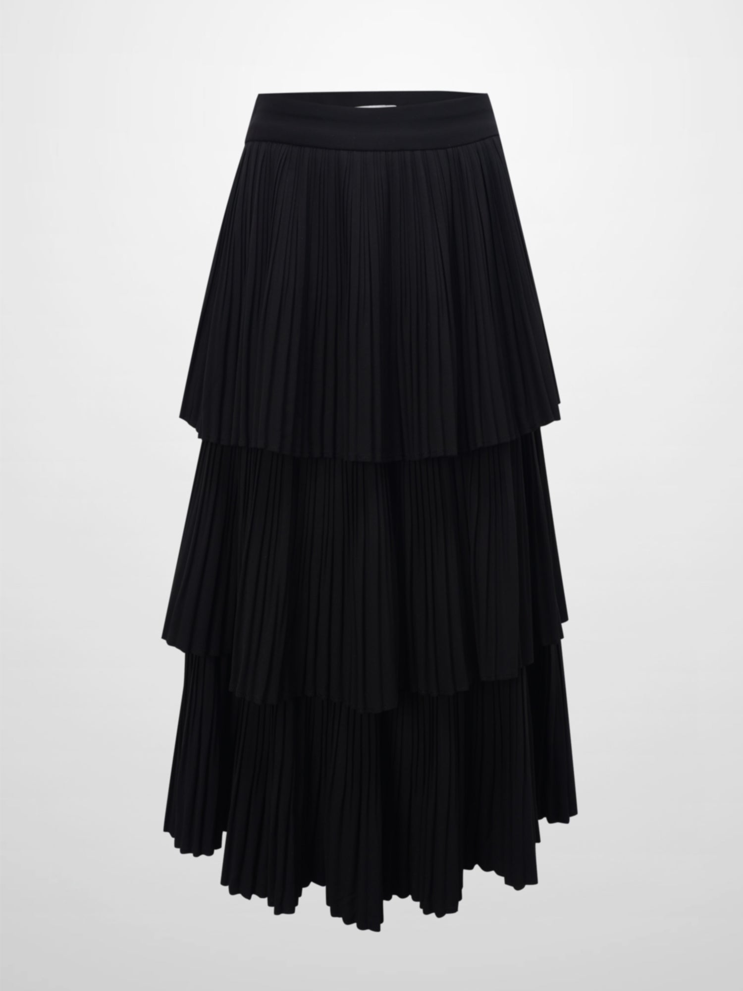 Pleated Layer Skirt 37&quot;-Black