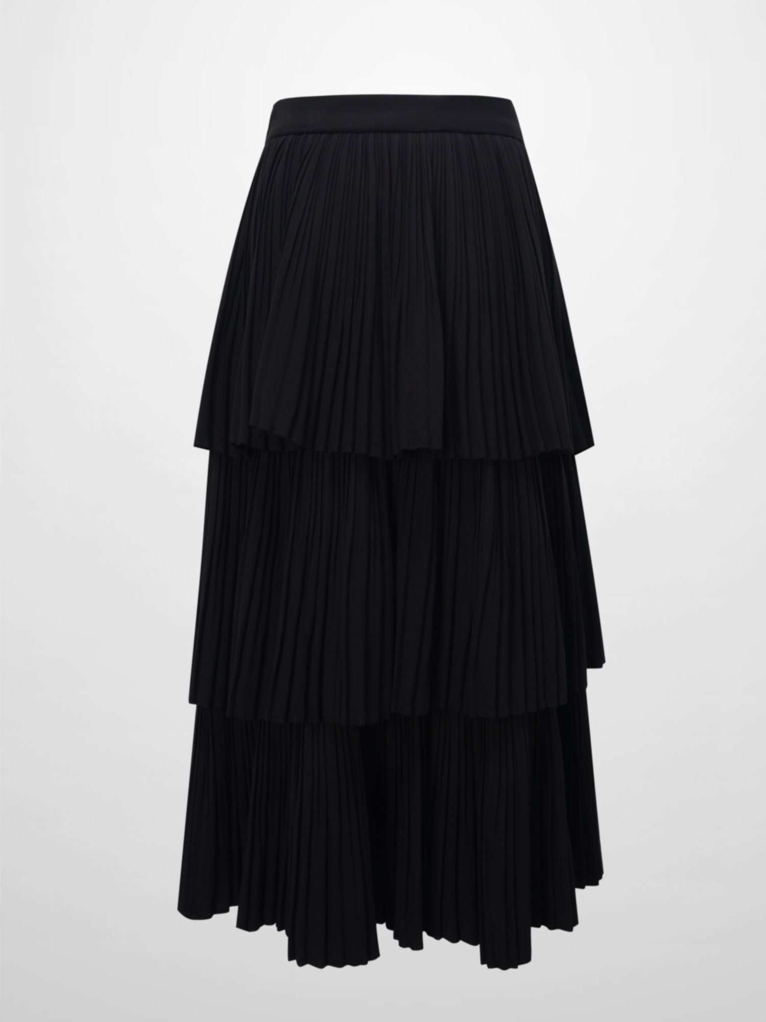 Pleated Layer Skirt 37&quot;-Black