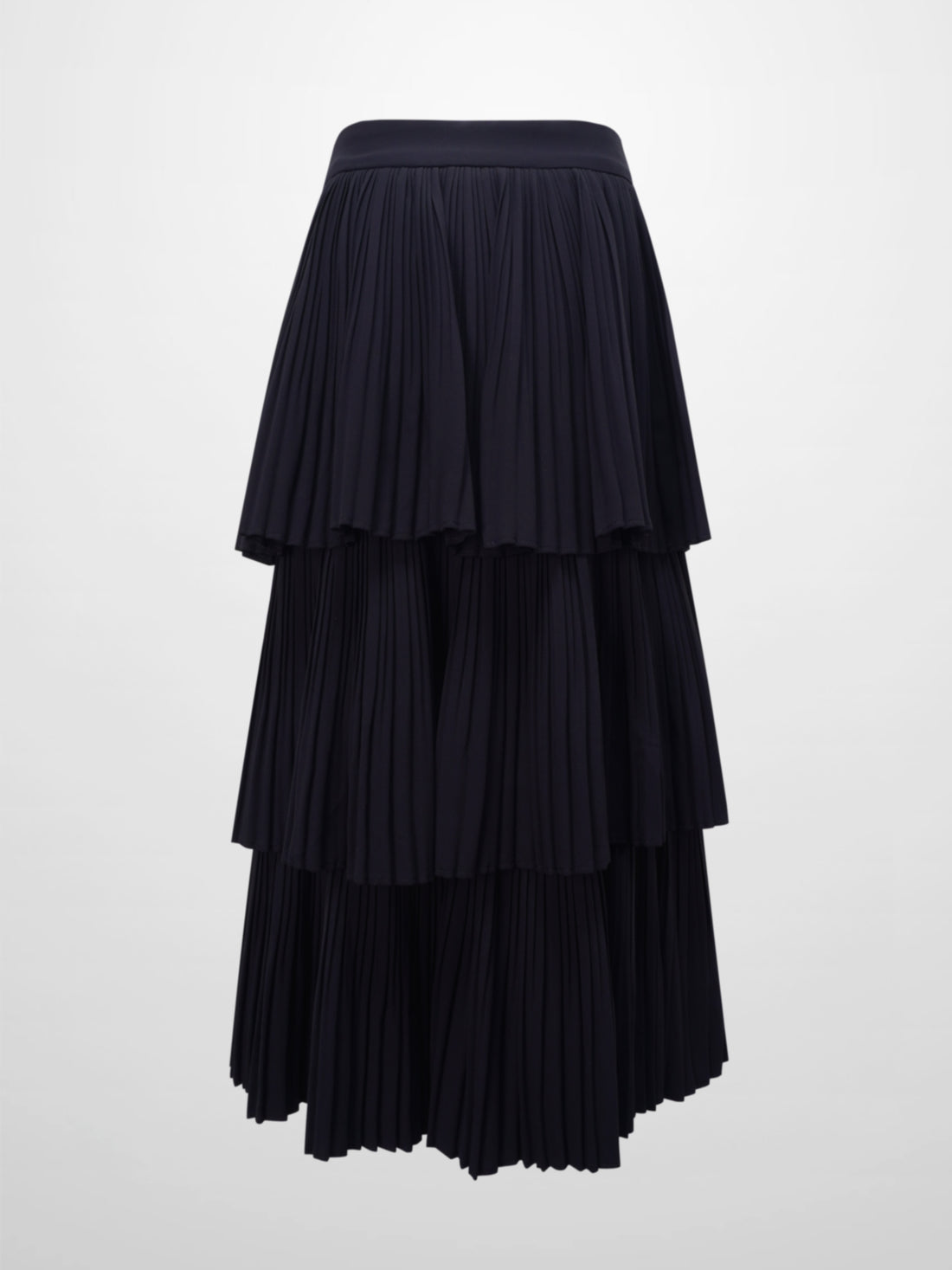 Pleated Layer Skirt 37&quot;-Navy