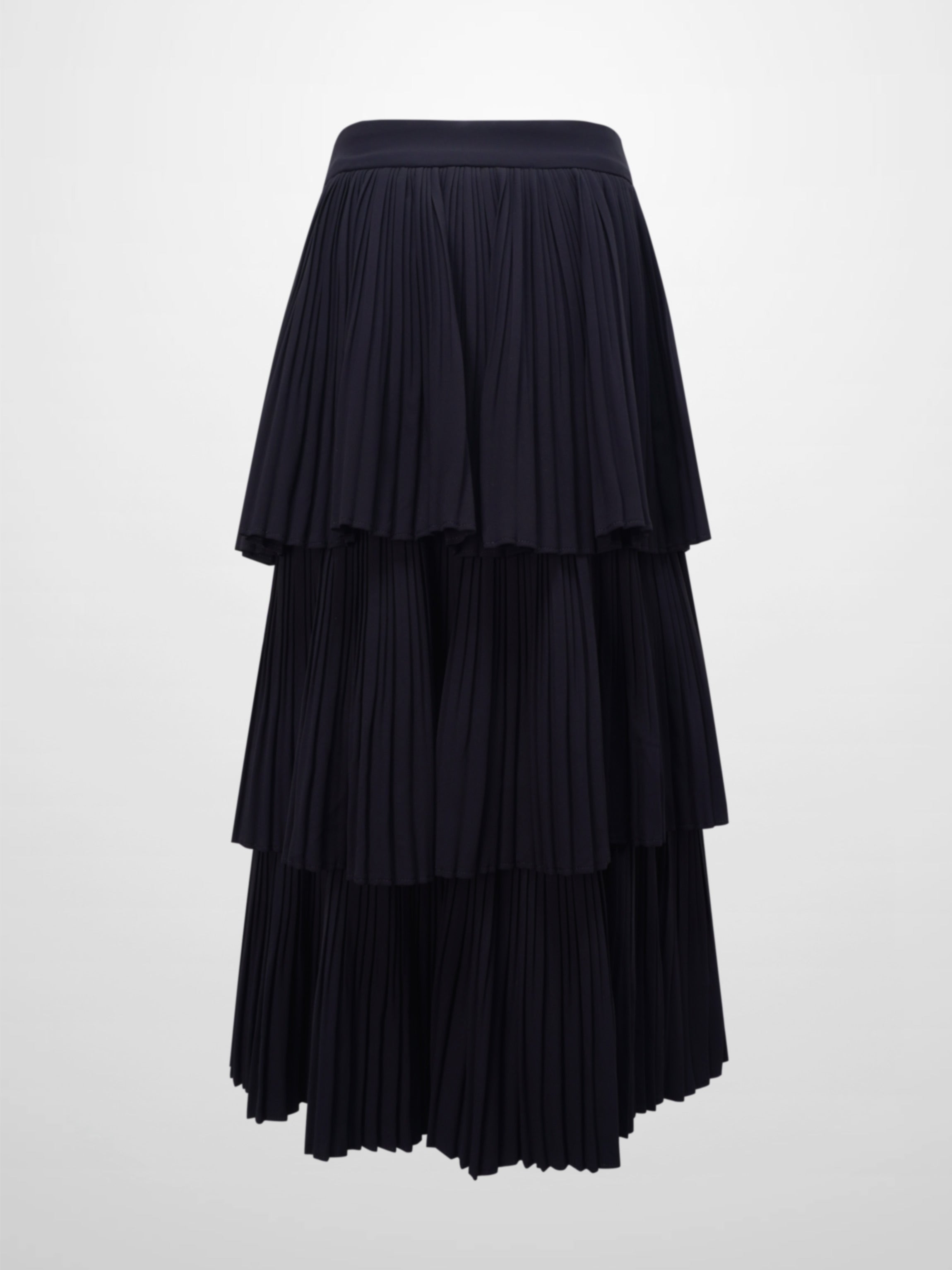 Pleated Layer Skirt 37&quot;-Navy