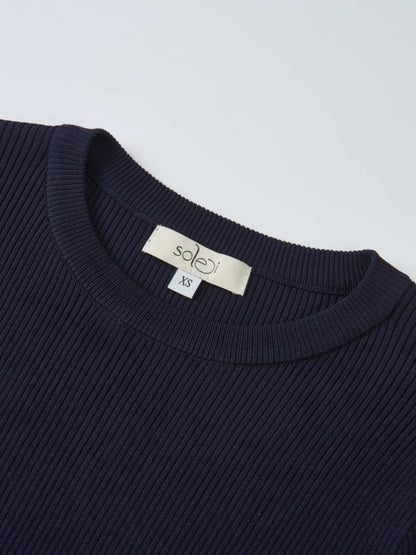 Ruffle Cuff Sweater - Navy