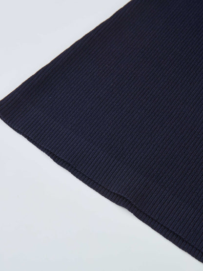 Ruffle Cuff Sweater - Navy