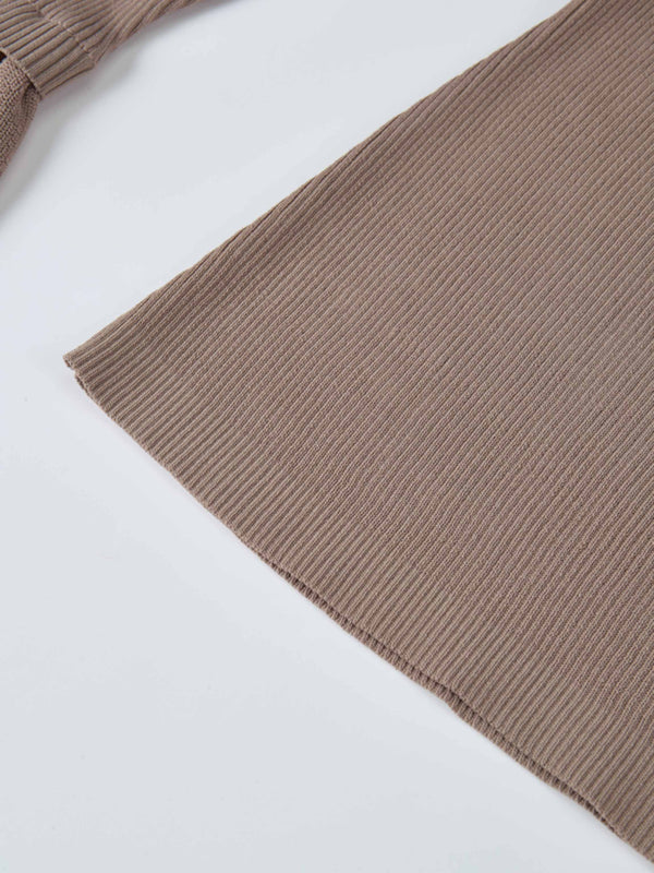 Ruffle Cuff Sweater - Warm Taupe