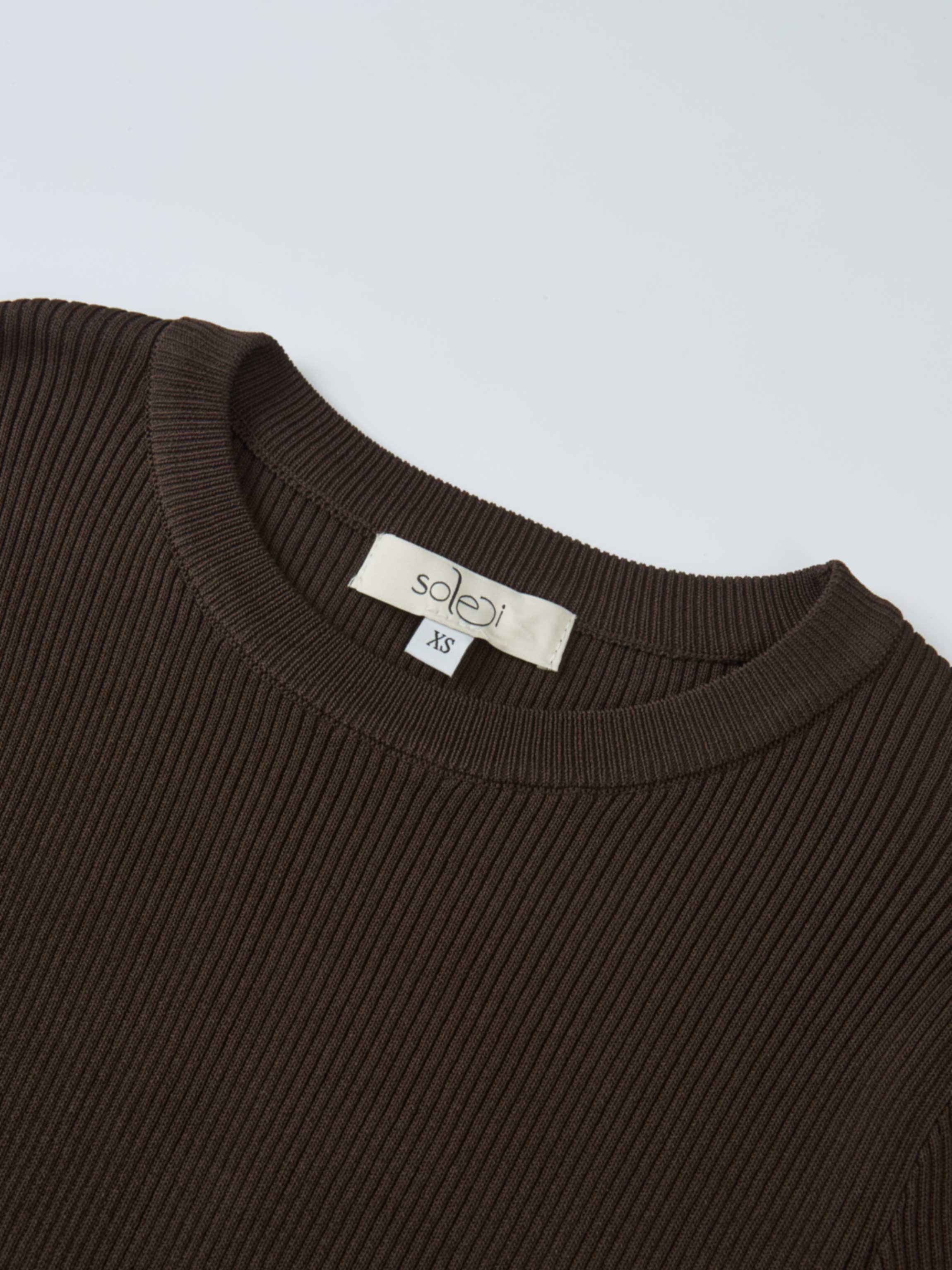 Ruffle Cuff Sweater - Brown