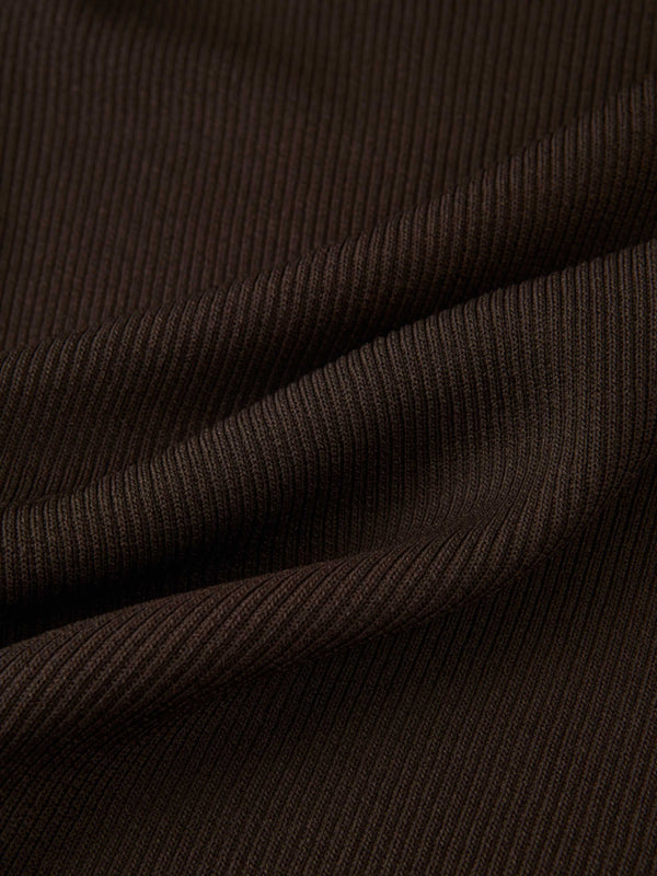Ruffle Cuff Sweater - Brown