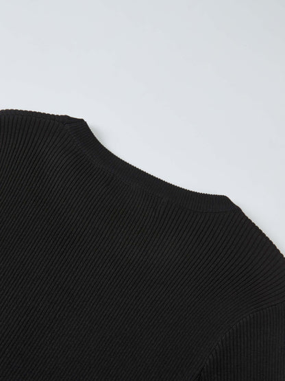 Ruffle Cuff Sweater - Black