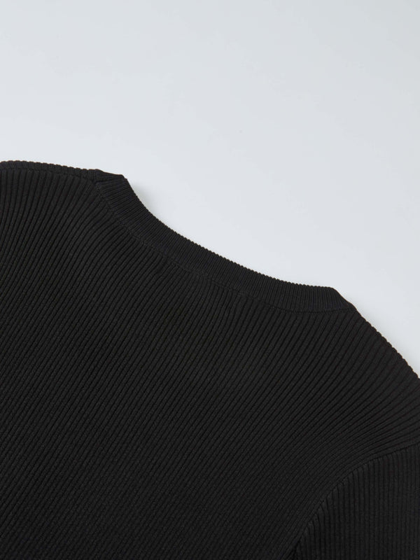 Ruffle Cuff Sweater - Black
