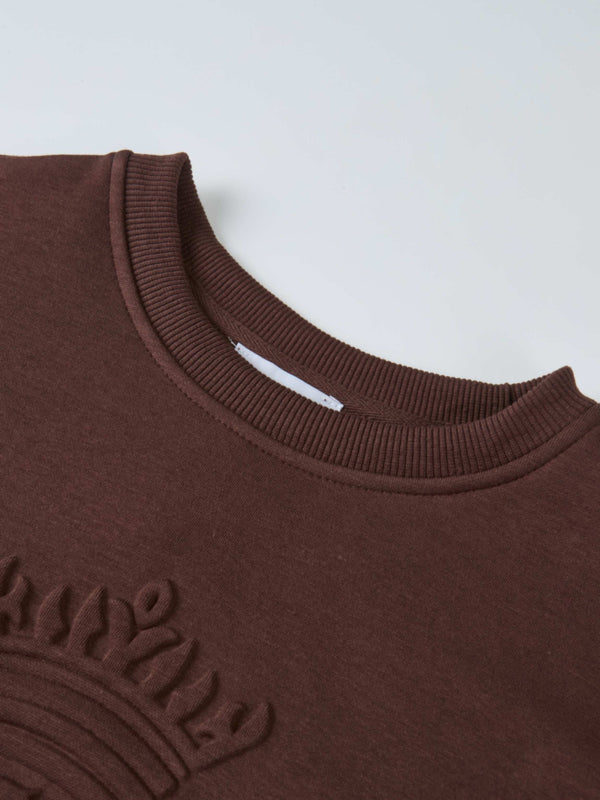 Embossed Sweatshirt - Brown