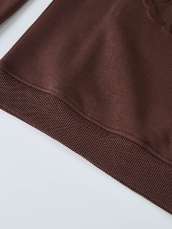 Embossed Sweatshirt - Brown