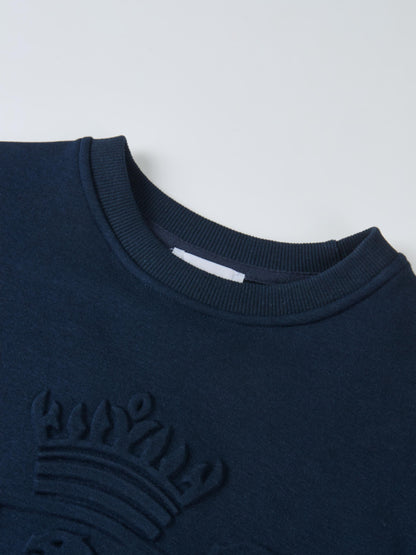 Embossed Sweatshirt - Navy
