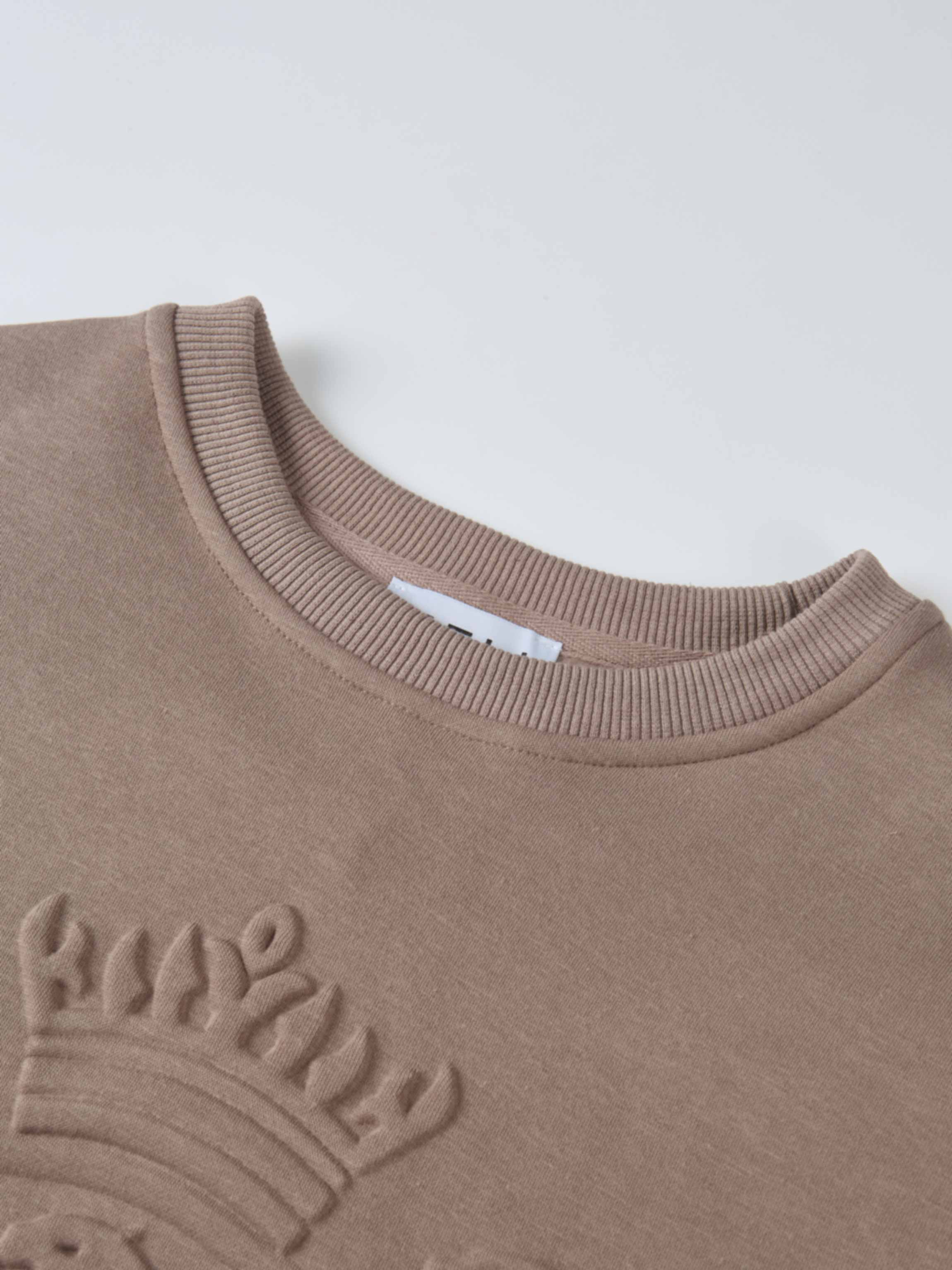 Embossed Sweatshirt - Taupe