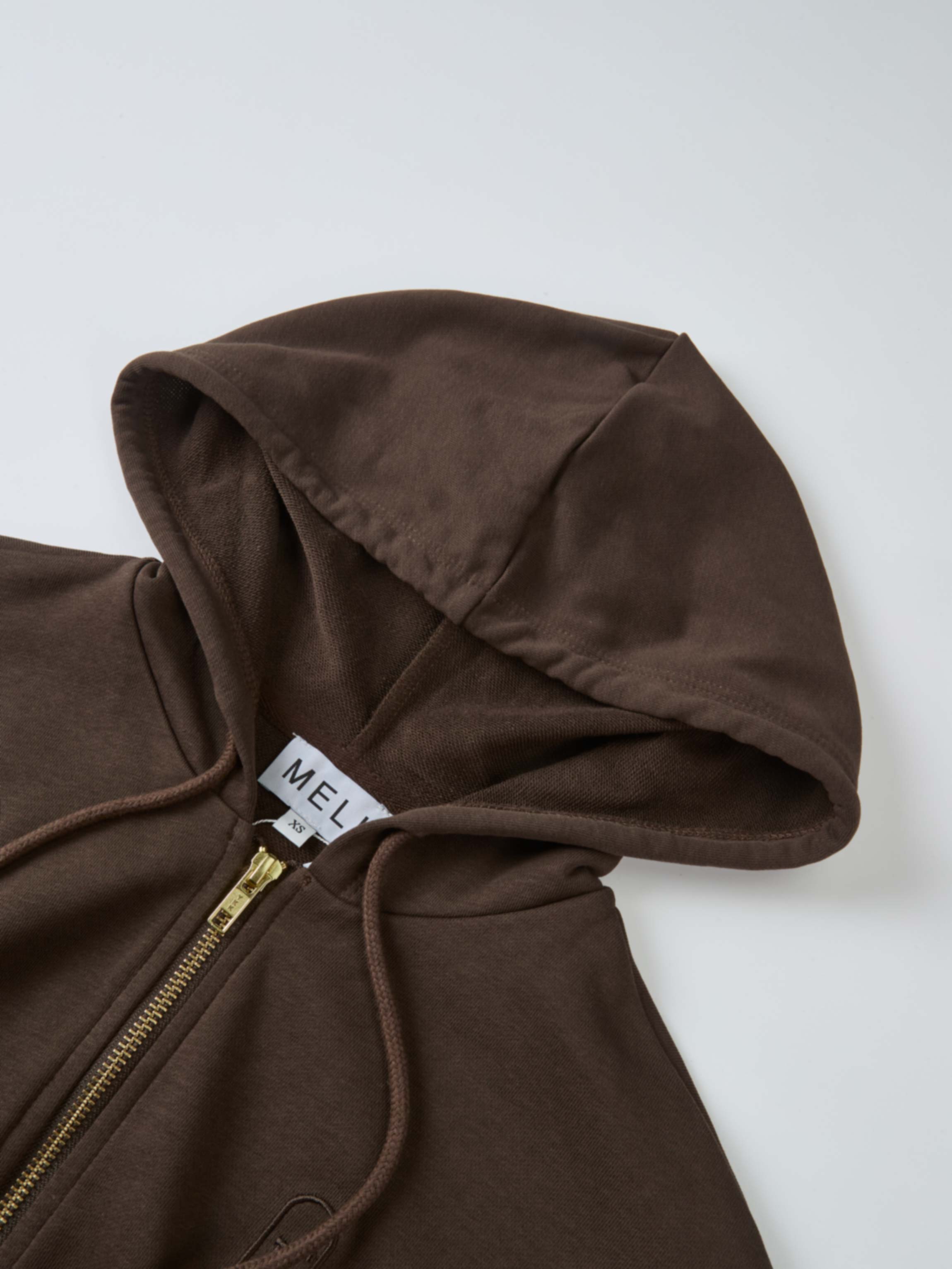 Lightweight Zip Up Hoodie - Brown