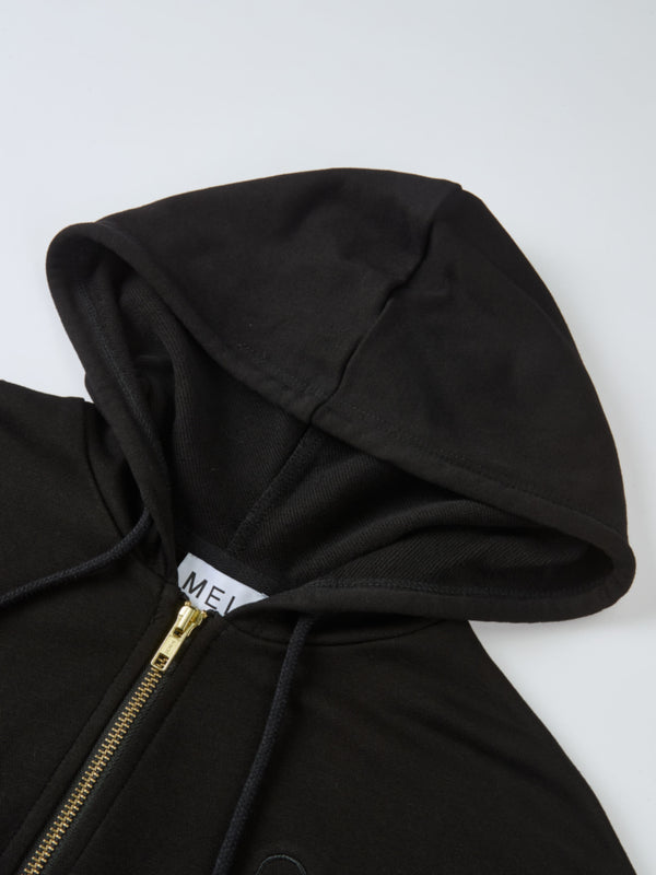 Lightweight Zip Up Hoodie - Black