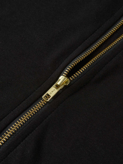 Lightweight Zip Up Hoodie - Black