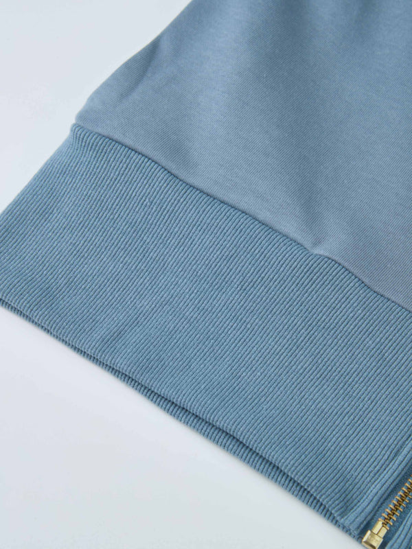 Lightweight Zip Up Hoodie - Denim Blue