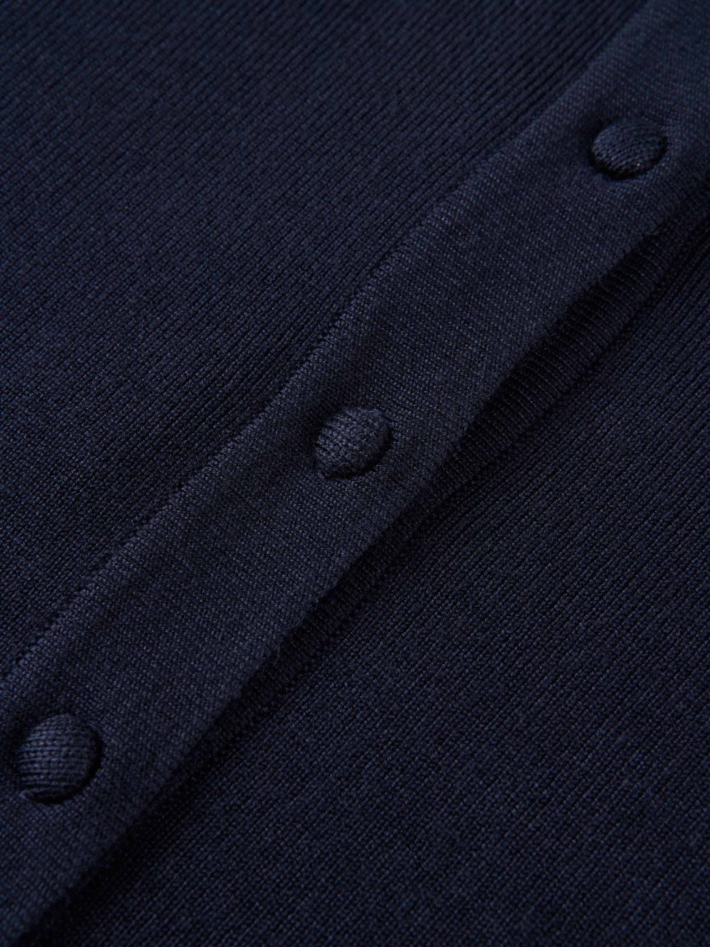 Basic Crew Knit Cardigan 17"- Navy