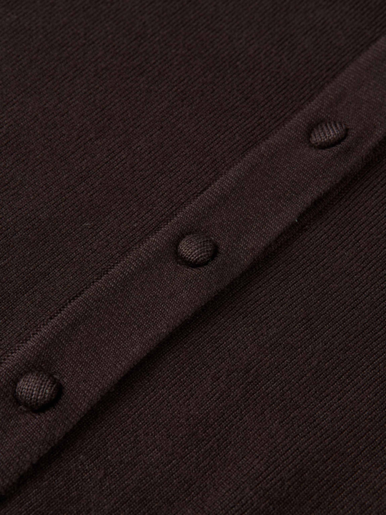 Basic Crew Knit Cardigan 17" - Brown