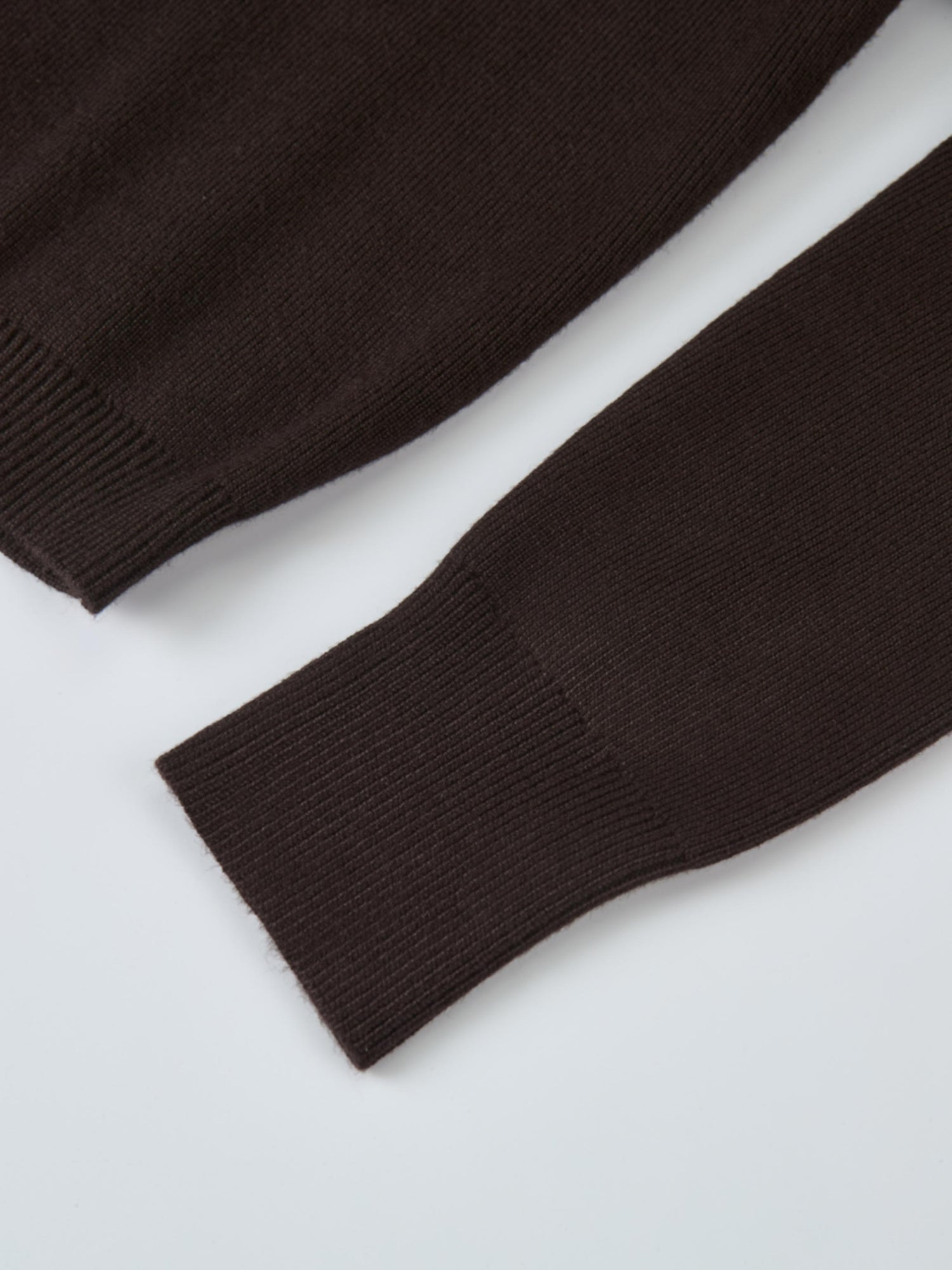 Basic Crew Knit Cardigan 17" - Brown