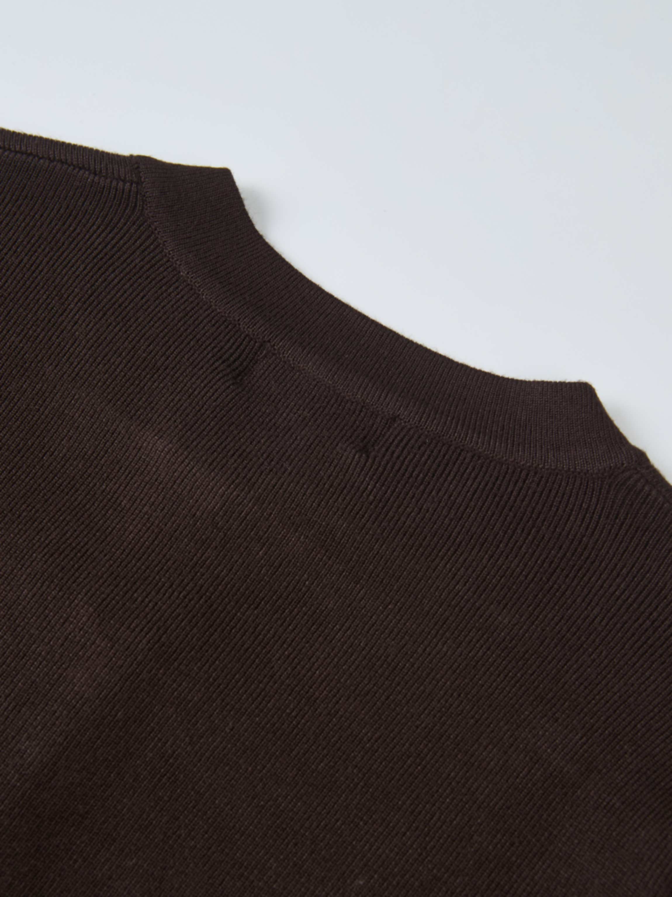 Basic Crew Knit Cardigan 17" - Brown