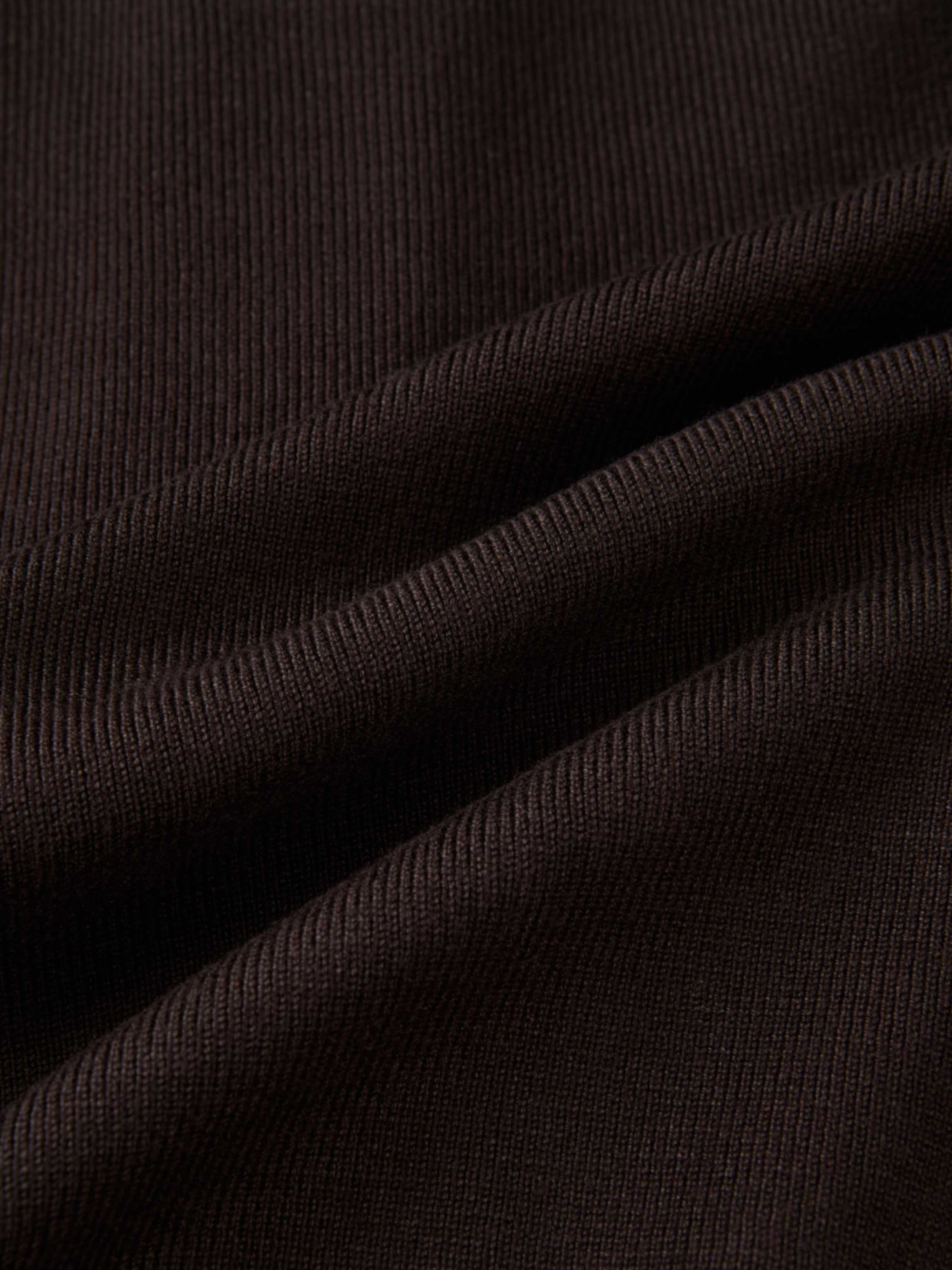 Basic Crew Knit Cardigan 17" - Brown