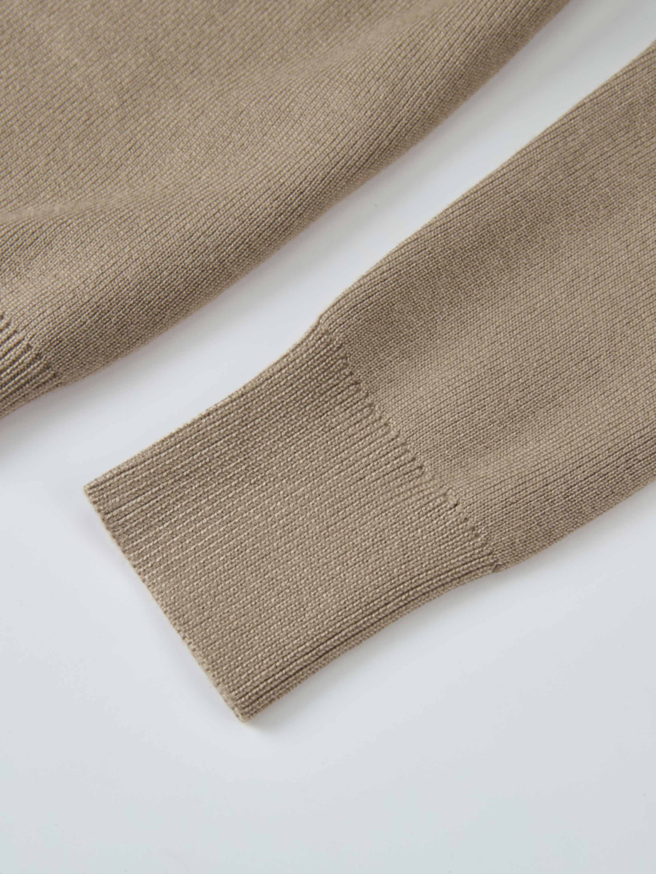 Basic Crew Knit Cardigan 17" - Warm Taupe