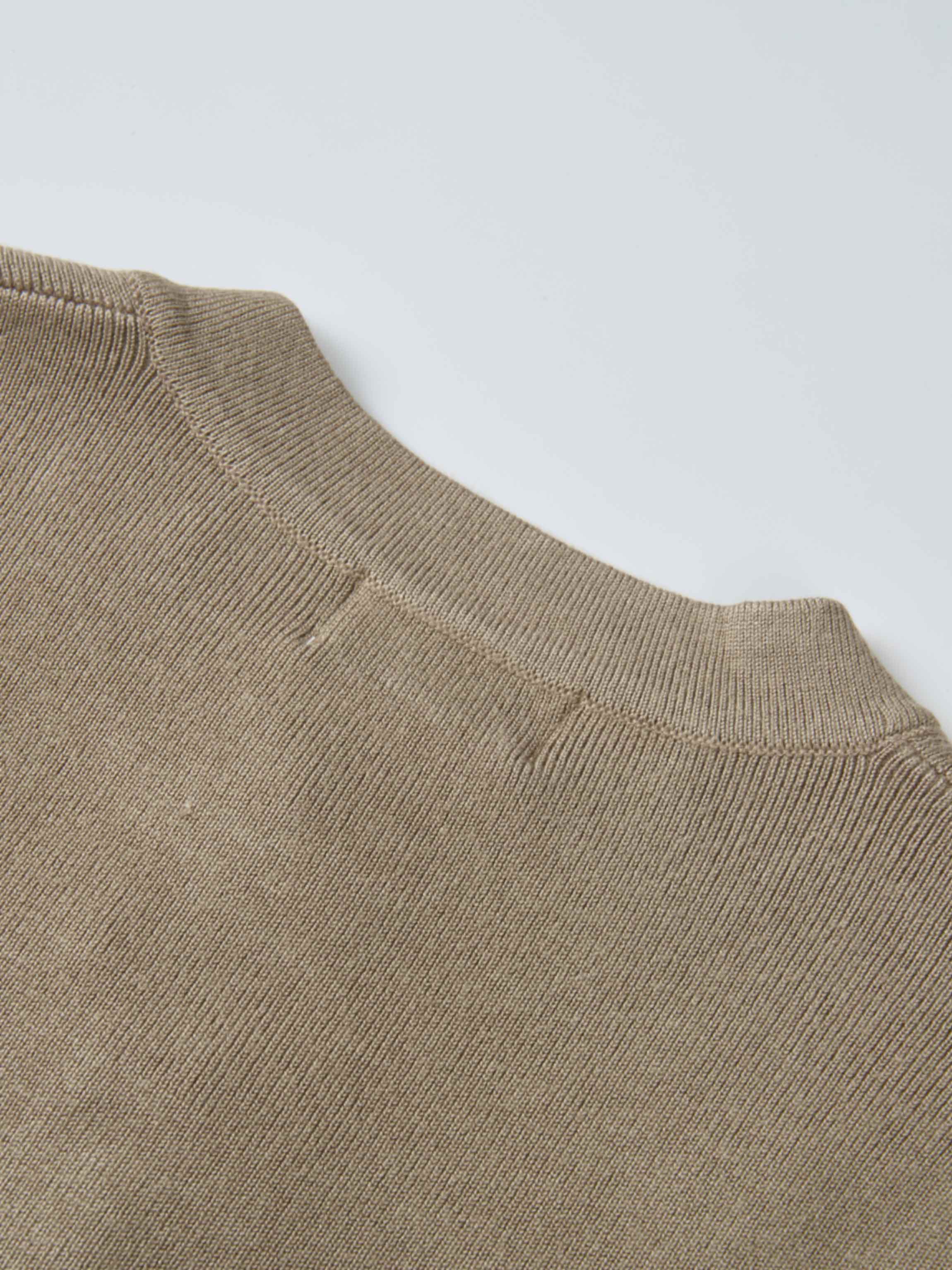 Basic Crew Knit Cardigan 17" - Warm Taupe