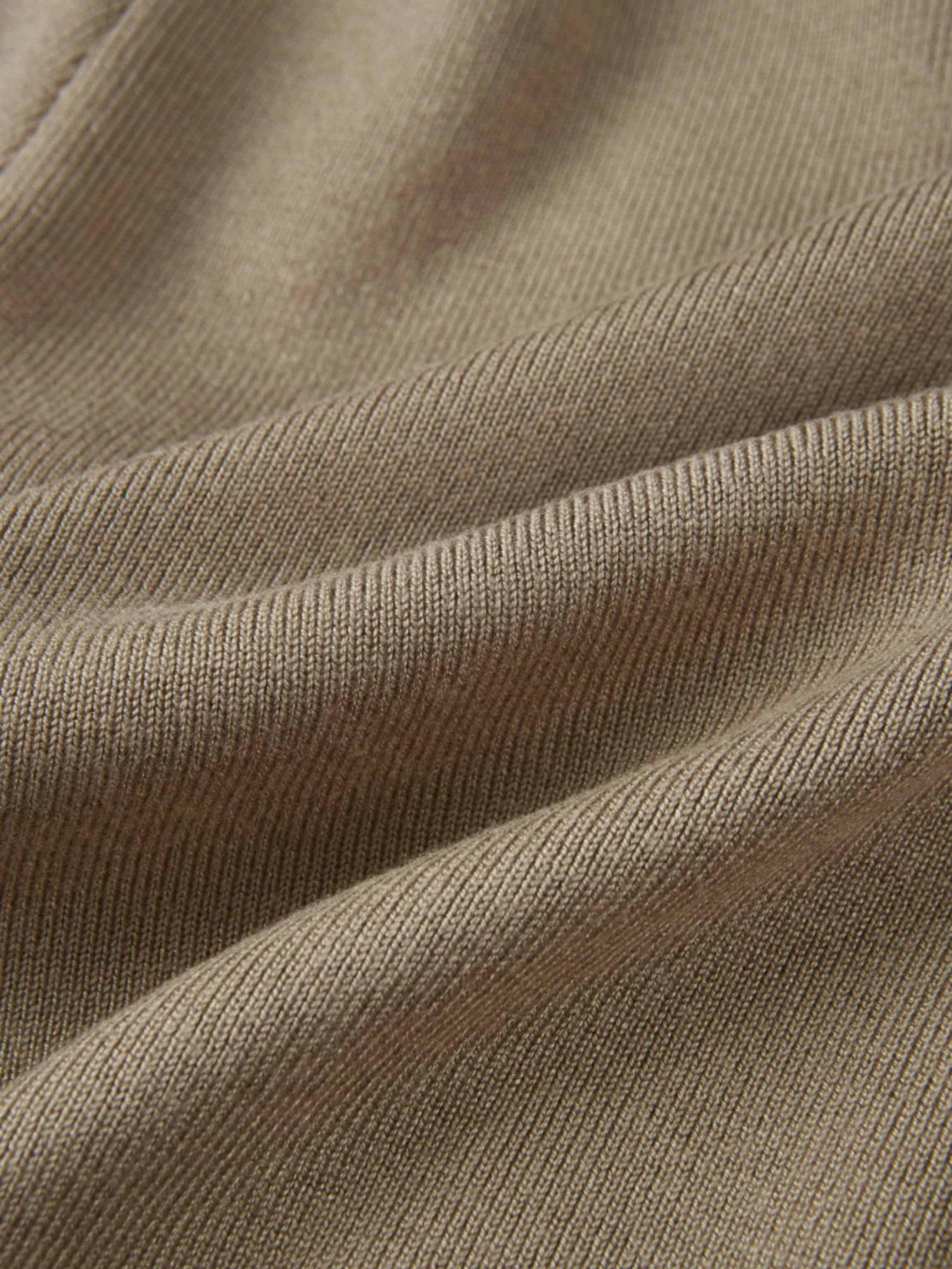 Basic Crew Knit Cardigan 17" - Warm Taupe