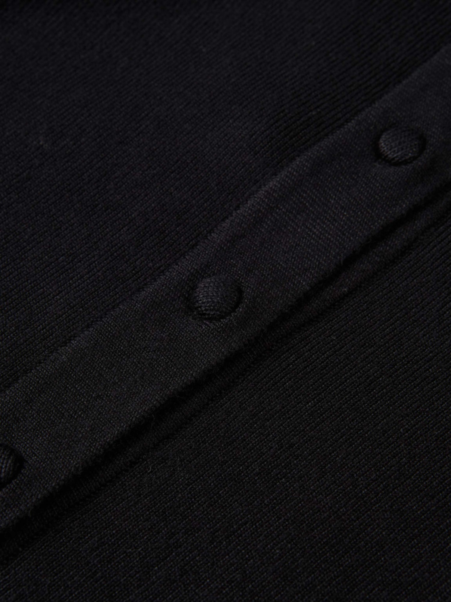 Basic Crew Knit Cardigan 17" - Black