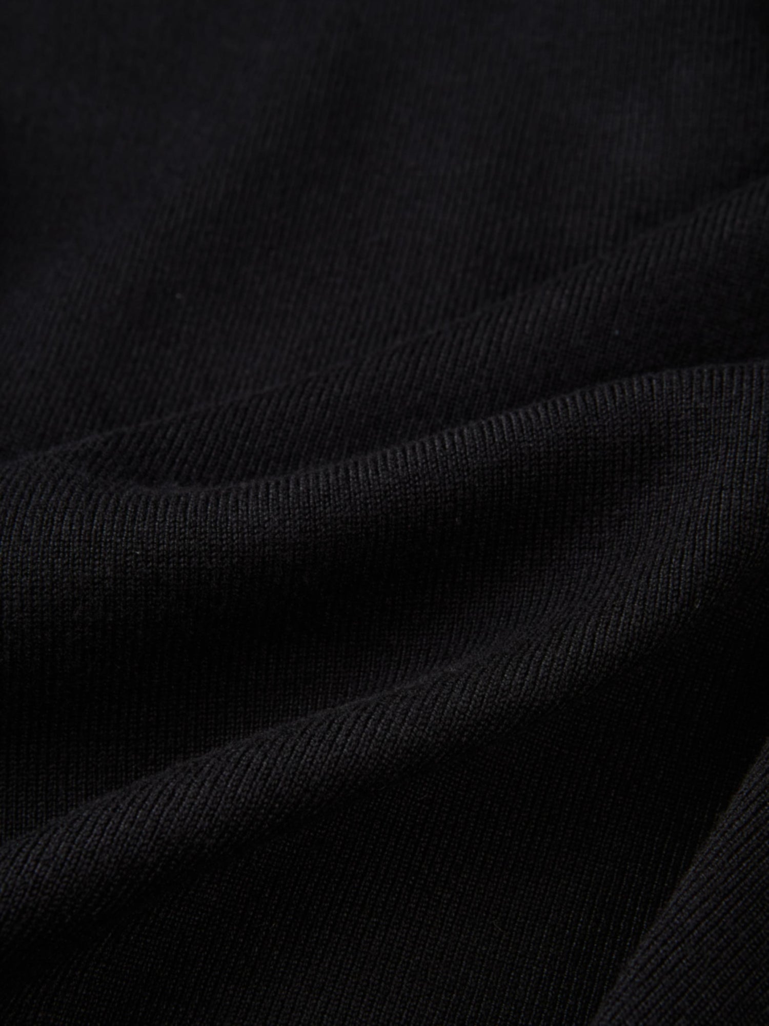 Basic Crew Knit Cardigan 17" - Black