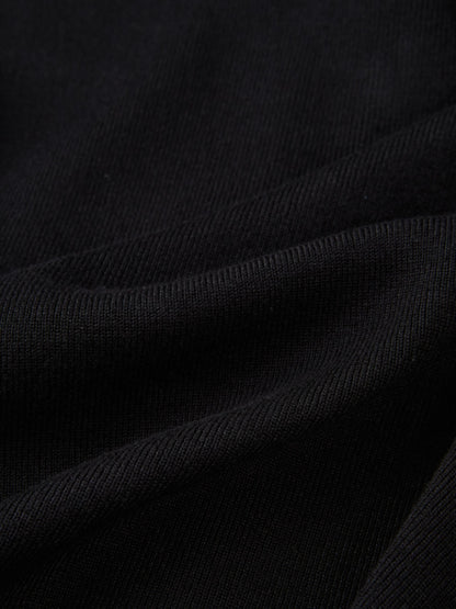 Basic Crew Knit Cardigan 17" - Black