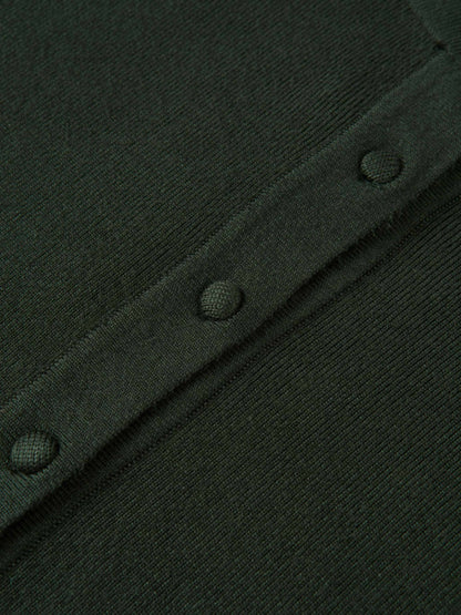 Basic Crew Knit Cardigan 17"- Green