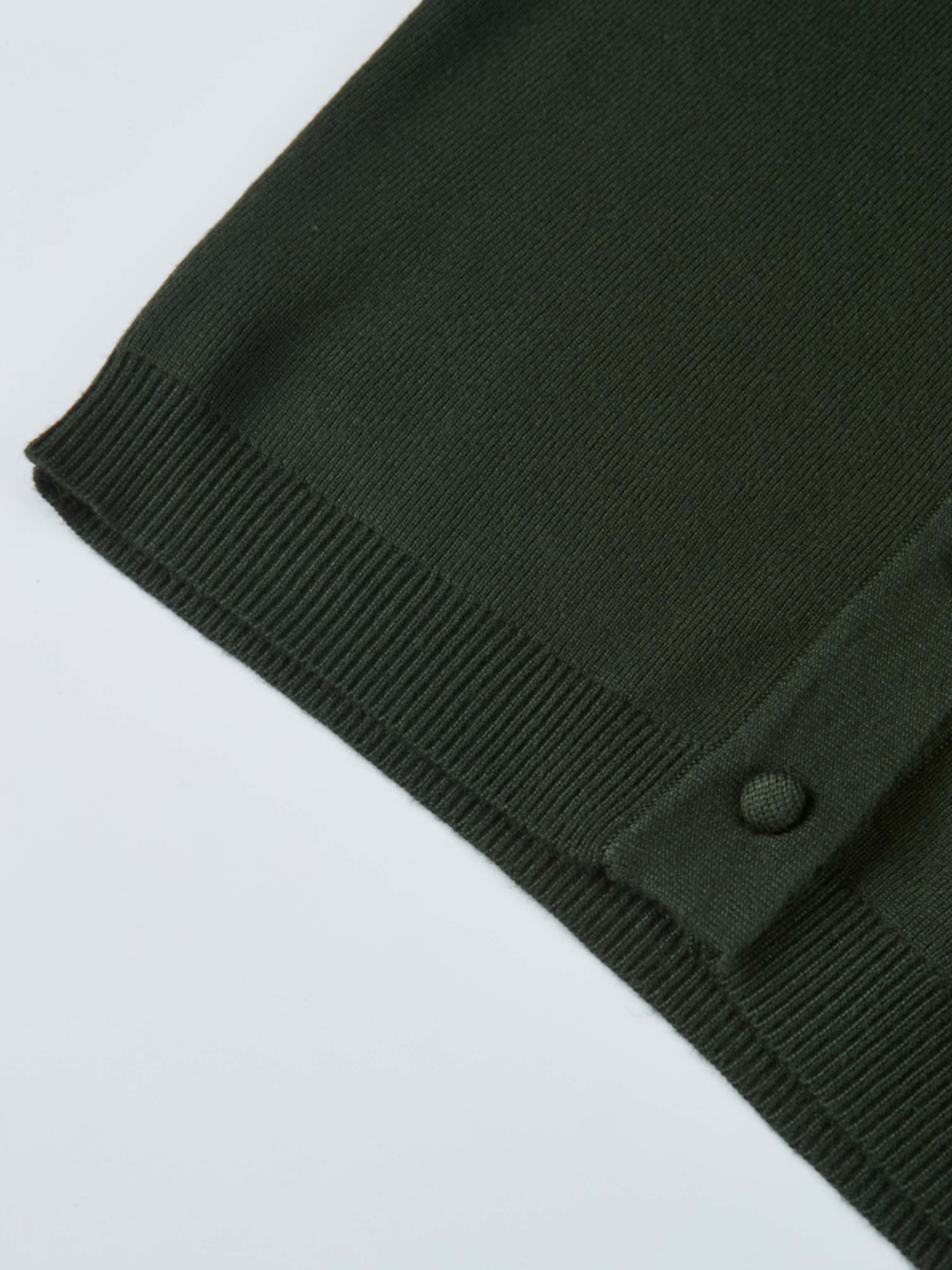 Basic Crew Knit Cardigan 17"- Green